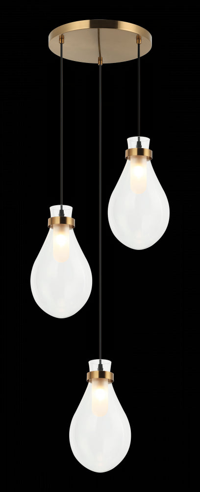 Matteo Lighting Seranna 3 Light Pendants in Combination Finishes Model: C31903AG