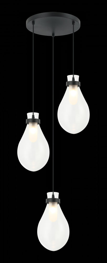 Matteo Lighting Seranna 3 Light Pendants in Combination Finishes Model: C31903AG