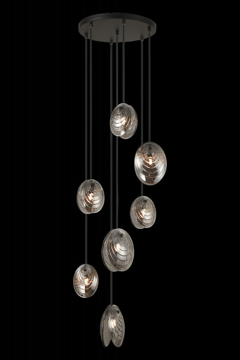 Matteo Lighting Shelly 7 Light Pendants in Black Model: C36607MB
