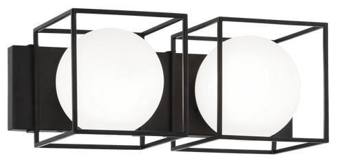 Matteo Lighting Squircle 2 Light Wall Sconce in Black Model: S03802BK