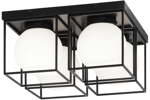Matteo Lighting Squircle 4 Light Ceiling Mount in Black Model: X03804BK