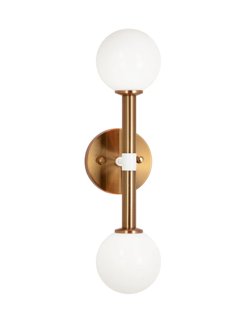 Matteo Lighting Stellar in Aged Gold Brass Wall Sconce Model: W75312AGCL