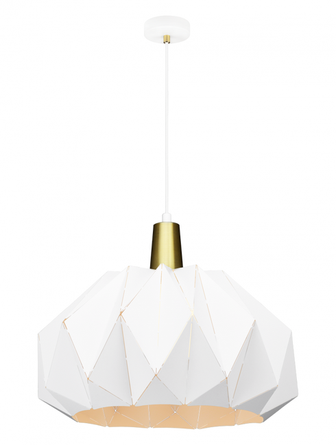 Matteo Lighting The Origami 1 Light Pendant in White Model: C70911WH