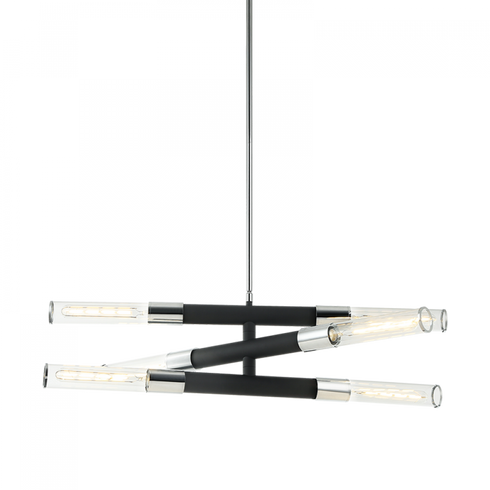 Matteo Lighting Tubo 6 Light Pendant in Black Model: C61206MBCH