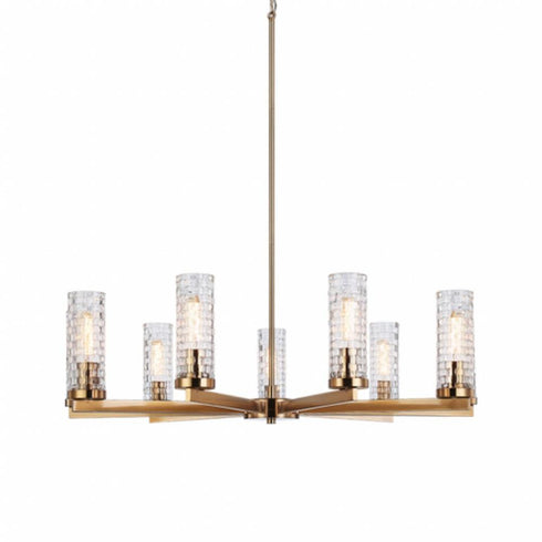 Matteo Lighting Weaver 9 Light Pendants in Combination Finishes Model: C32109AG