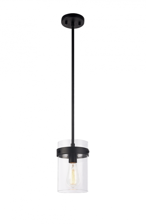 Matteo Lighting Zale 1 Light Pendant in Black Model: C78401BK