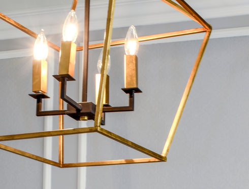 Maxim Abode Chandelier in Gold Leaf Textured Black Finish Model: 25155GLTXB