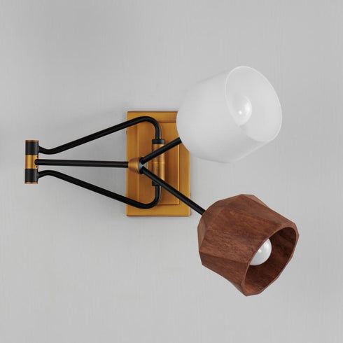 Maxim Akimbo Wall Sconce in Dark Bronze/Antique Brass Finish Model: 28272DBZAB