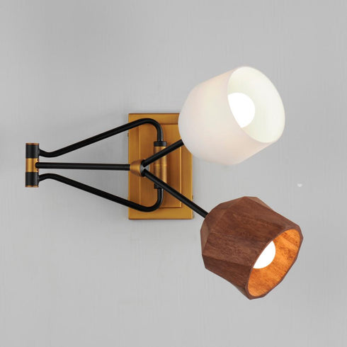 Maxim Akimbo Wall Sconce in Dark Bronze/Antique Brass Finish Model: 28272DBZAB