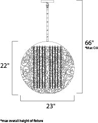Maxim Arabesque Single Pendant in Golden Silver Finish Model: 24156BCGS