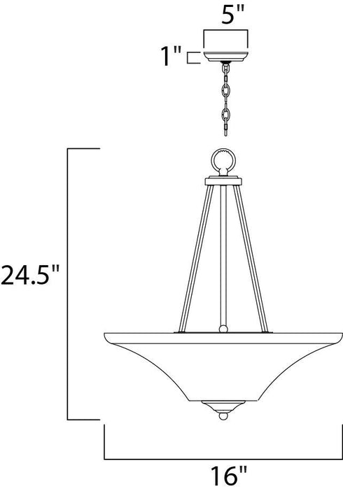 Maxim Aurora Invert Bowl Pendant in Satin Nickel Finish Model: 20093FTSN