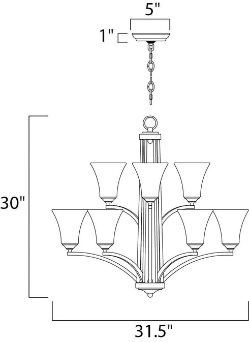 Maxim Aurora Multi Tier Chandelier in Satin Nickel Finish Model: 20096FTSN