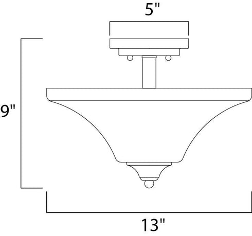 Maxim Aurora Semi Flush Mount in Satin Nickel Finish Model: 20091FTSN
