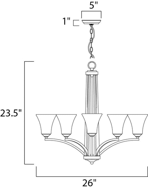 Maxim Aurora Single Tier Chandelier in Satin Nickel Finish Model: 20095FTSN