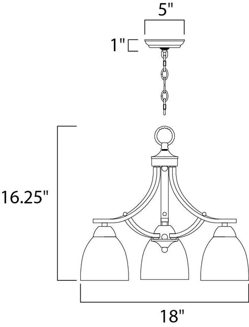 Maxim Axis Down Light Chandelier in Satin Nickel Finish Model: 11223FTSN