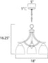 Maxim Axis Down Light Chandelier in Satin Nickel Finish Model: 11223FTSN