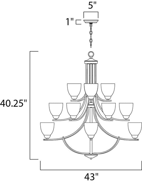 Maxim Axis Multi Tier Chandelier in Satin Nickel Finish Model: 11228FTSN