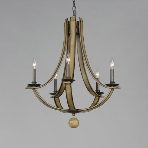 Maxim Basque Chandelier in Driftwood/Anthracite Finish Model: 20345DWAR