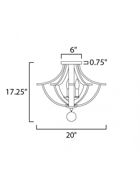 Maxim Basque Semi Flush Mount in Driftwood/Anthracite Finish Model: 20343DWAR