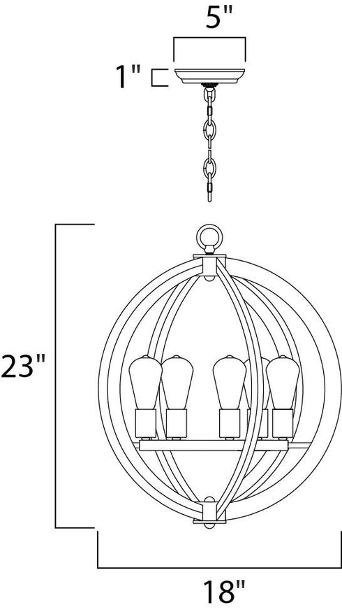 Maxim Bodega Bay Single Tier Chandelier in Anthracite Finish Model: 20917APAR