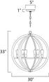 Maxim Bodega Bay Single Tier Chandelier in Anthracite Finish Model: 20918APAR