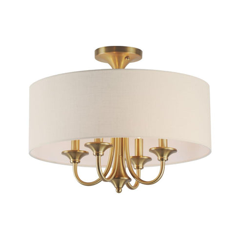 Maxim Bongo Semi Flush Mount in Natural Aged Brass Finish Model: 10013OMNAB