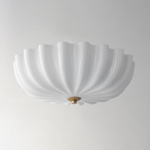 Maxim Bundt Semi Flush Mount in Whit Natural Aged Brass Finish Model: 22650WTNAB
