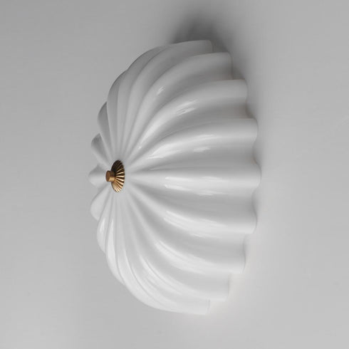 Maxim Bundt Semi Flush Mount in Whit Natural Aged Brass Finish Model: 22650WTNAB
