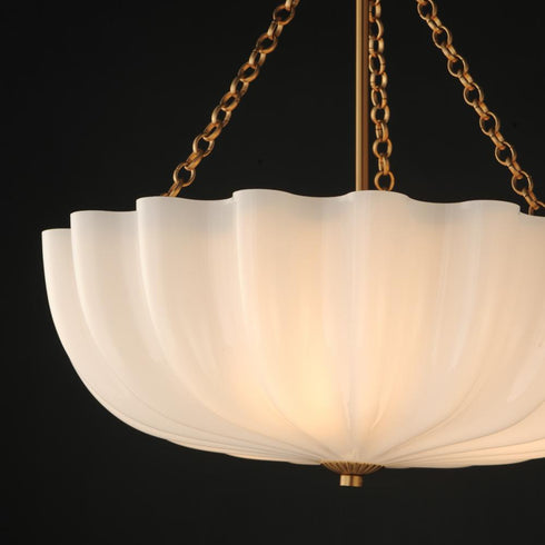 Maxim Bundt Semi Flush Mount in Whit Natural Aged Brass Finish Model: 22653WTNAB