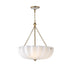 Maxim Bundt Semi Flush Mount in Whit Natural Aged Brass Finish Model: 22653WTNAB