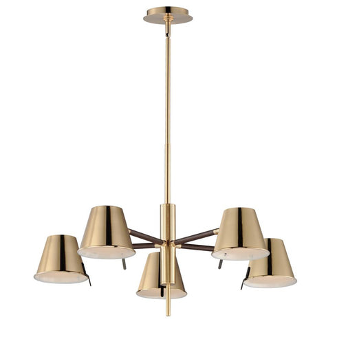 Maxim Carlo Chandelier in Dark Bronze, Leather, Heritage Brass Finish Model: 25175DBZHR