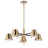 Maxim Carlo Chandelier in Dark Bronze, Leather, Heritage Brass Finish Model: 25175DBZHR