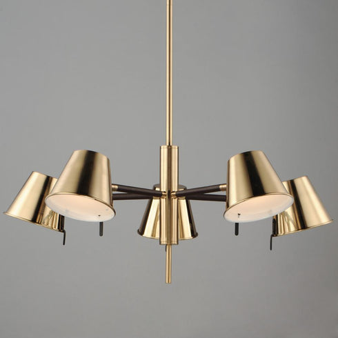Maxim Carlo Chandelier in Dark Bronze, Leather, Heritage Brass Finish Model: 25175DBZHR