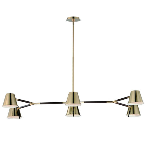 Maxim Carlo Chandelier in Dark Bronze, Leather, Heritage Brass Finish Model: 25176DBZHR