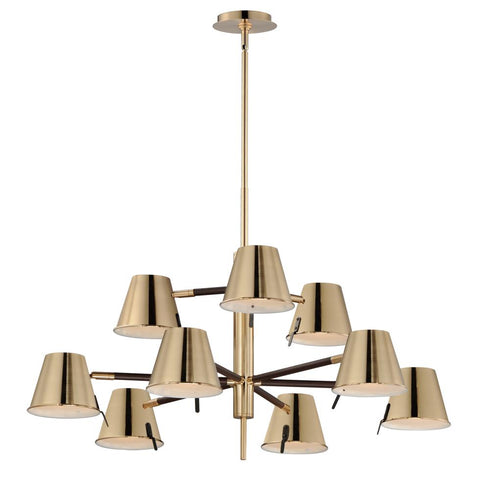 Maxim Carlo Multi Tier Chandelier in Dark Bronze, Leather, Heritage Brass Finish Model: 25179DBZHR