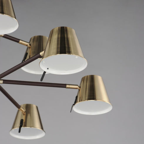 Maxim Carlo Multi Tier Chandelier in Dark Bronze, Leather, Heritage Brass Finish Model: 25179DBZHR