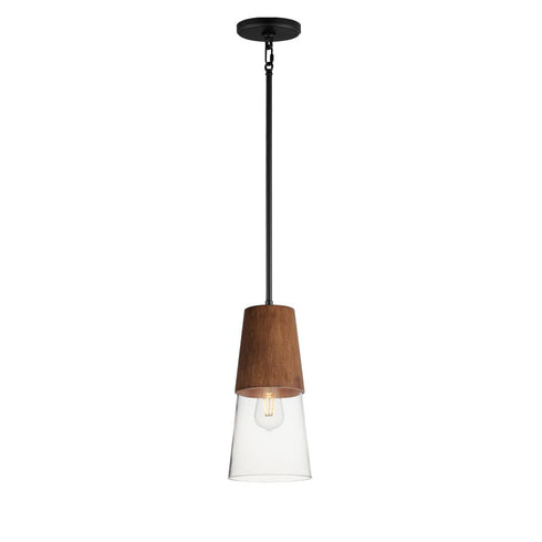 Maxim Carpenter Mini Pendant in Walnut / Black Finish Model: 91620CLWNBK