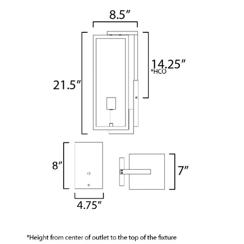 Maxim Catalina Outdoor Wall Mount in Dark Bronze Finish Model: 30095CLDBZ