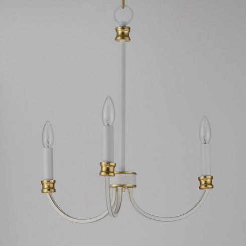 Maxim Charlton Chandelier in Weathered White/Gold Leaf Finish Model: 11373WWTGL