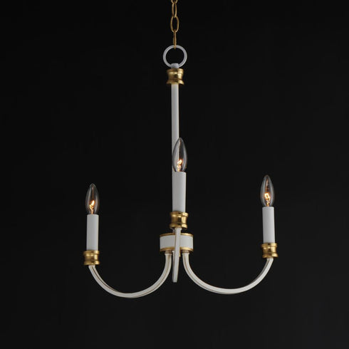 Maxim Charlton Chandelier in Weathered White/Gold Leaf Finish Model: 11373WWTGL