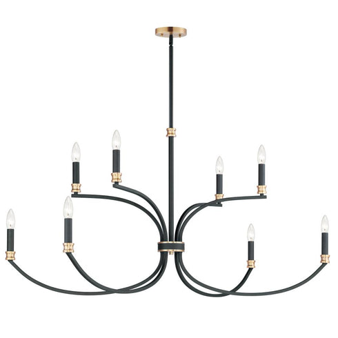 Maxim Charlton Multi Tier Chandelier in Black / Antique Brass Finish Model: 11378BKAB