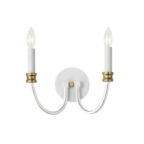 Maxim Charlton Wall Sconce in Weathered White/Gold Leaf Finish Model: 11372WWTGL