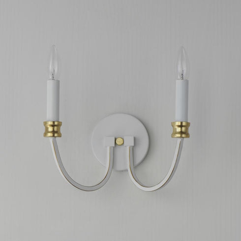 Maxim Charlton Wall Sconce in Weathered White/Gold Leaf Finish Model: 11372WWTGL
