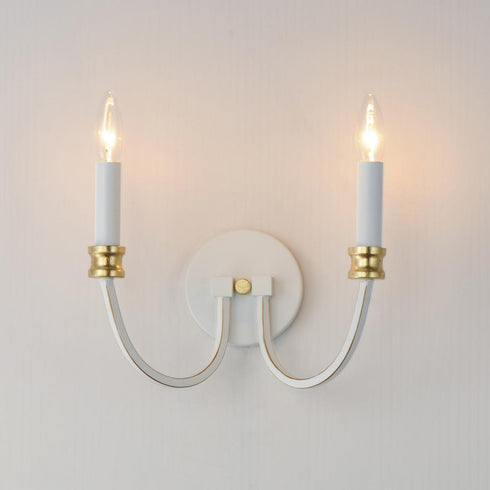 Maxim Charlton Wall Sconce in Weathered White/Gold Leaf Finish Model: 11372WWTGL