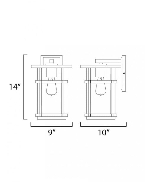 Maxim Clyde Vivex Outdoor Wall Mount in Black Finish Model: 40623CLBK
