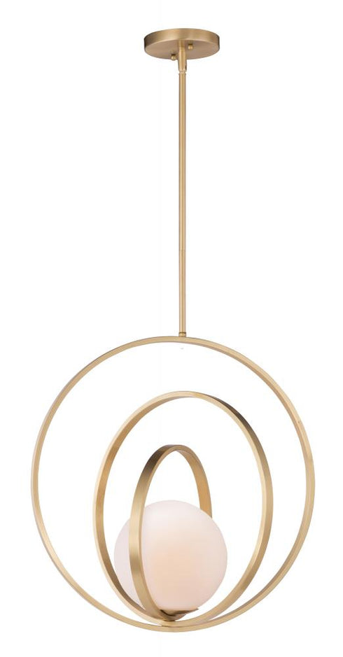 Maxim Coronet Single Pendant in Satin Brass Finish Model: 26056SWSBR