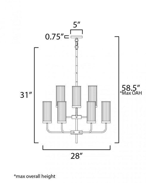 Maxim Crosby Chandelier in Satin Brass Finish Model: 11479CRSBR