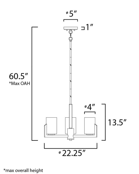 Maxim Dart Mini Chandelier in Satin Brass Finish Model: 21285SWSBR