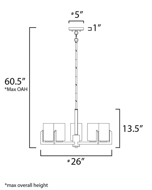 Maxim Dart Single Tier Chandelier in Satin Brass Finish Model: 21286SWSBR