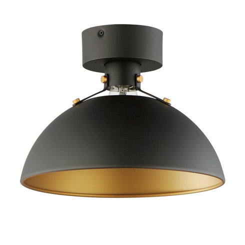 Maxim Dawn Semi Flush Mount in Antique Brass / Black Finish Model: 12040ABBK